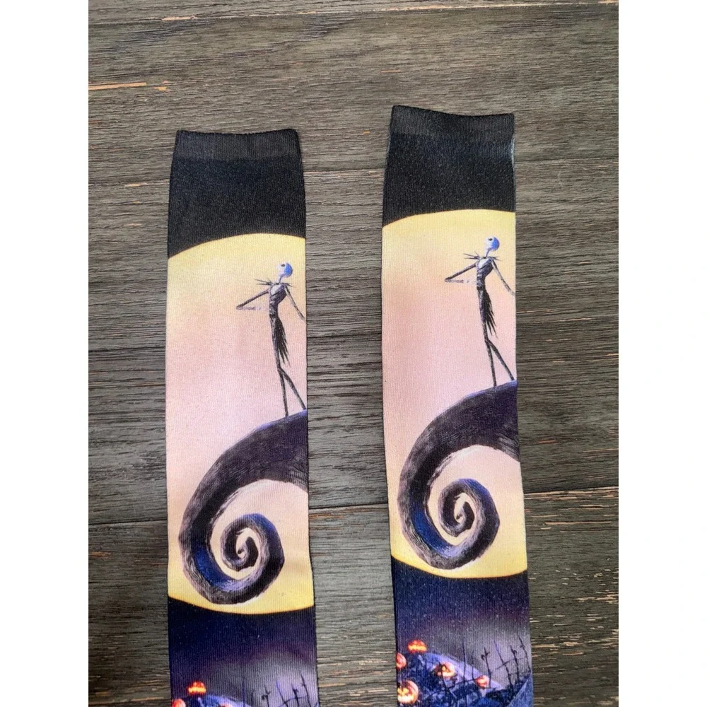 Nightmare Before Christmas Jack Skellington Knee High Socks Halloween Pumpkin